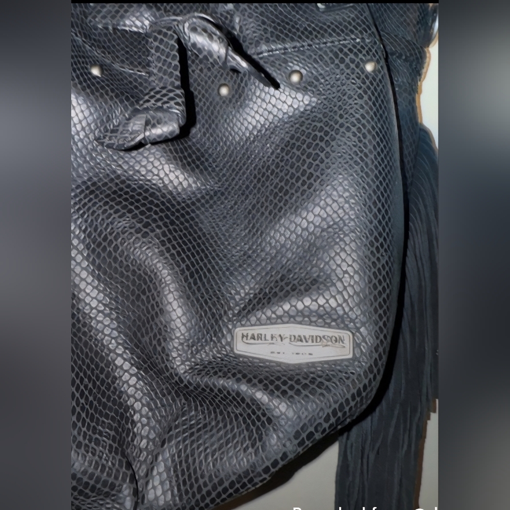 Harley-Davidson Black Tote Bag with Fringe - Picture 2 of 8